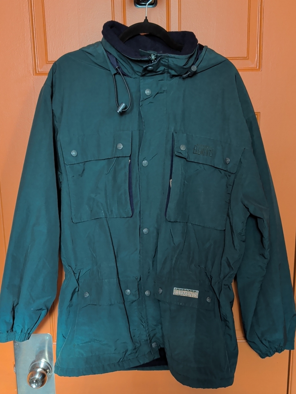 Vintage 90s Northern Elements Men's Dark Green Hooded Outdoor Jacket